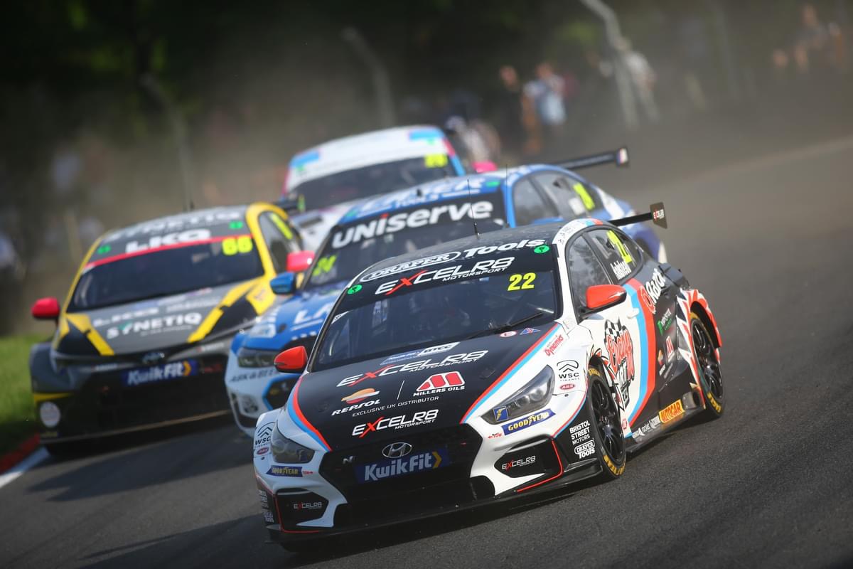 Nick Halstead racing in the BTCC